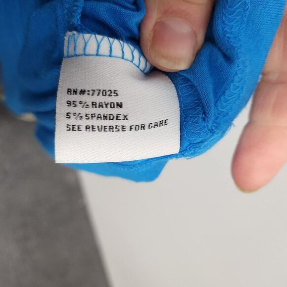 Liz Lange Womens Maternity Maxi Dress PS Blue Silver Buckle Cold Shoulder V-Neck - Picture 6 of 9